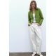 Zara Текстурированный пиджак с фетровой текстурой и множеством карманов , Цвет: Зеленый, Размер: XS
