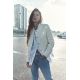 Zara Блейзер с текстурированным круглым вырезом и длинными рукавами, Цвет: Бежевый, Размер: XS