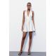 Zara Платье на широких бретелях из атласа , Цвет: Белый, Размер: XS