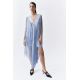 Zara Платье с бахромой , Цвет: Синий, Размер: XS