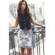 Zara Мини-юбка с греческим цветочным принтом , Цвет: multicolor, Размер: XS