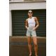 Zara Высокие джинсовые шорты с высокой талией и разрывами, Цвет: Синий, Размер: 32