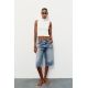 Zara   trf low-rise джинсовые бермуды , Цвет: Синий, Размер: 40