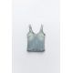 Zara Топ trf denim top , Цвет: Синий, Размер: XS