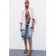 Zara   oversize рубашка из 100% льна , Цвет: Розовый, Размер: XS
