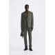 Zara Удобные брюки в стиле slim fit из вискозного смесового материала, Цвет: Зеленый, Размер: EU 36 (US 29)