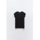 Zara Футболка из 100% хлопка, Цвет: Черный, Размер: XS
