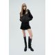Zara Укороченная куртка с капюшоном и регулируемым высоким воротником, оснащенным эластичными затяжками, Цвет: Черный, Размер: XS