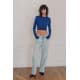 Zara Джинсы с высокой талией и пятью карманами, Цвет: Синий, Размер: 32