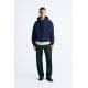 Zara Худи из хлопка с начесом изнутри, Цвет: Синий, Размер: S (US S)