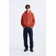 Zara Толстовка с молнией , Цвет: Оранжевый, Размер: M (US M)