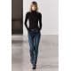 Zara  zw collection bootcut mid-rise contour jeans , Цвет: Синий, Размер: 32