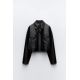 Zara Куртка "кожаный эффект" , Цвет: Черный, Размер: XXL