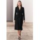 Zara Пальто на пуговицах с двойным рядом, выполненное из 29% вискозы. воротник с лацканами и длинными рукавами с пуговицами на манжетах. передние карманы с клапанами. подкладка в тон. застежка на двойной ряд пуговиц спереди. , Цвет: Черный, Размер: XS