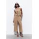 Zara Короткий жилет с отложным воротником, Цвет: Коричневый, Размер: XS