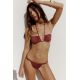 Zara Бандо бикини топ с металлическим элементом на груди, Цвет: Коричневый, Размер: XS