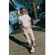 Zara Кожаный ремень с эффектом потертости , Цвет: Бежевый, Размер: 80