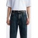 Zara Ремень из старенной кожи с разделителем , Цвет: Коричневый, Размер: EU 85 (US 34)