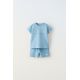 Zara Плюшевая футболка и шорты с эффектом потертости , Цвет: Синий, Размер: 2 лет (92 см)