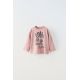 Zara Футболка с блеском и надписью , Цвет: Розовый, Размер: 12-18 месяцев (86 см)