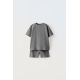 Zara Мягкая футболка plush и бермуды из вафельного трикотажа в комплекте , Цвет: Серый, Размер: 1½ лет (86 см)