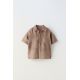 Zara Рубашка из шерстяной ткани с вышивкой , Цвет: Коричневый, Размер: 1½ лет (86 см)