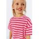 Zara Трикотажная полосатая футболка с вышивкой , Цвет: Розовый, Размер: 1½ лет (86 см)