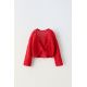 Zara Вязаный кардиган с бантом , Цвет: Красный, Размер: 1½ лет (86 см)