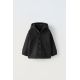Zara Худи-рубашка с капюшоном и длинными рукавами, Цвет: Черный, Размер: 9-12 месяцев (80 см)