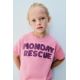Zara Футболка с надписью из футера , Цвет: Розовый, Размер: 1½ лет (86 см)