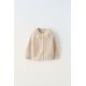 Zara Кардиган из интерлок-вязи с деталями на воротнике , Цвет: Бежевый, Размер: 1½ лет (86 см)