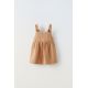 Zara Платье-фартук с текстурой , Цвет: Бежевый, Размер: 1½ лет (86 см)