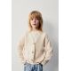 Zara Кардиган с воротником и длинными рукавами из вязаного мягкого материала шениль, Цвет: Бежевый, Размер: 1½ лет (86 см)