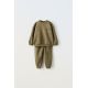 Zara Комплект из футболки с лозунгом и брюк , Цвет: Зеленый, Размер: 9-12 месяцев (80 см)