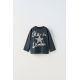 Zara Футболка с блеском и лозунгом , Цвет: Серый, Размер: 12-18 месяцев (86 см)