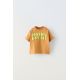 Zara Футболка с лозунгом из фетра , Цвет: Оранжевый, Размер: 1½ лет (86 см)
