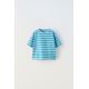 Zara Футболка в полоску с вышивкой , Цвет: Синий, Размер: 1½ лет (86 см)