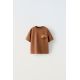 Zara Футболка с круглым вырезом и короткими рукавами, Цвет: Коричневый, Размер: 1½ лет (86 см)
