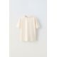 Zara Обычная прямая футболка , Цвет: Бежевый, Размер: 6-7 лет (120 см)