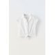 Zara :топ с воротником и короткими рукавами, Цвет: Белый, Размер: 6-7 лет (120 см)