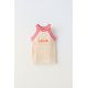 Zara Топ для вязания с вышитым слоганом , Цвет: Бежевый, Размер: 6-7 лет (120 см)