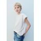 Zara Простая футболка с пуговицей , Цвет: Белый, Размер: 6-7 лет (120 см)
