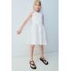 Zara Платье с рельефной тканью и контрастным подолом , Цвет: Белый, Размер: 6 лет (116 см)