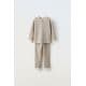 Zara Двойной пижамный комплект из вафельной ткани для возраста 6-14 лет , Цвет: Коричневый, Размер: 6-7 лет (120 см)