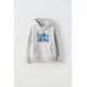 Zara Толстовка с капюшоном extra fun , Цвет: Серый, Размер: 6-7 лет (120 см)