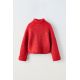 Zara Вяженый свитер с воротником-шарфом , Цвет: Красный, Размер: 6-7 лет (120 см)