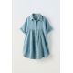 Zara Платье из льна , Цвет: Синий, Размер: 6-7 лет (120 см)