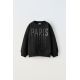 Zara   парижский свитшот с ринестонами , Цвет: Черный, Размер: 6-7 лет (120 см)