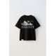 Zara Футболка с принтом "отражающий", Цвет: Черный, Размер: 6-7 лет (120 см)