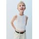 Zara Майка с рубчиками и спинкой-борцовкой , Цвет: Белый, Размер: 6-7 лет (120 см)